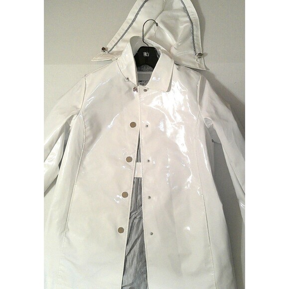 New NWT $375 Jane Post Iconic Princess Slicker Rain Coat Hood Women XS White - Picture 2 of 9